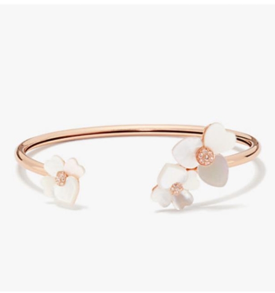kate spade Jewelry - Kate Spade Rose Gold • Precious Pansy Flex Cuff BraceletItem 
